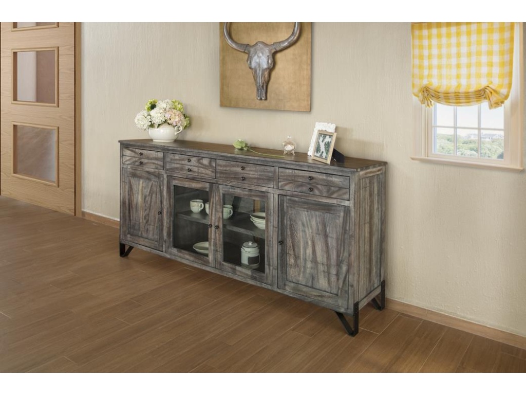 4 Drawer 2 Door 2 Glass Door 80" TV Stand - image 2