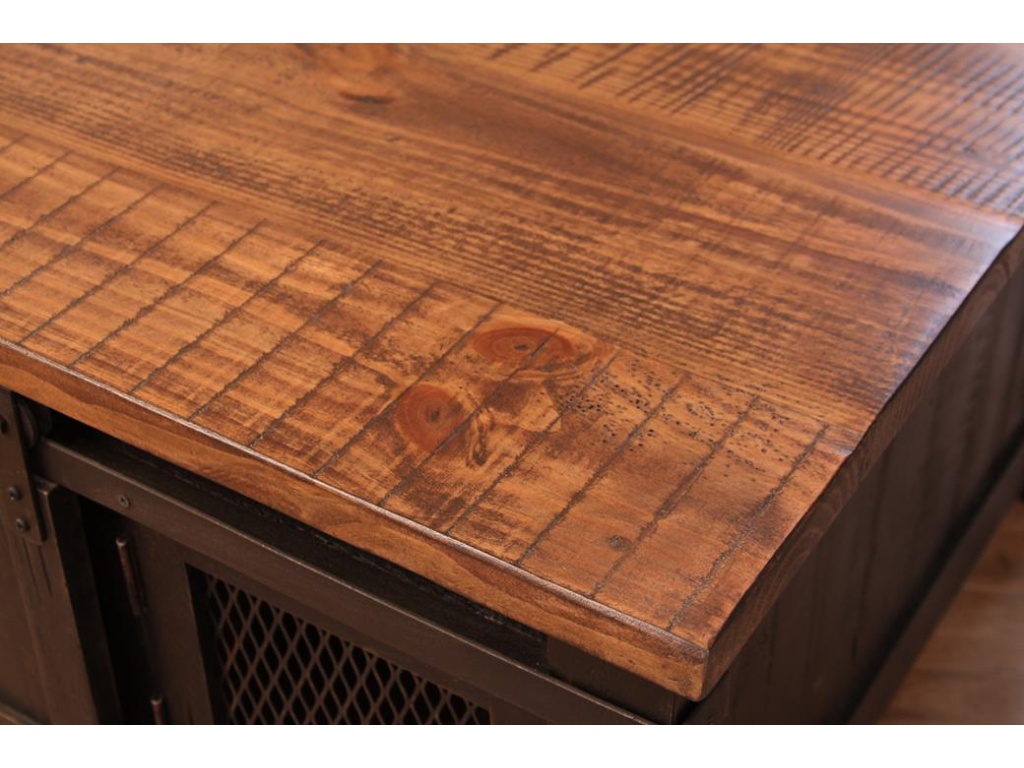 4 Sliding Doors, 4 Metal Mesh Doors Cocktail Table - image 3