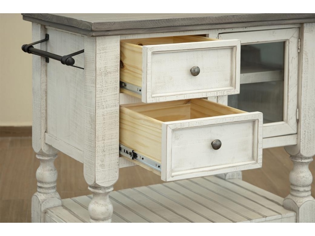 2 Drawer, 1 Glass Door Kitchen Island - image 4
