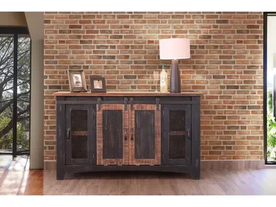 2 Sliding Doors, 2 Mesh Doors 60" TV Stand