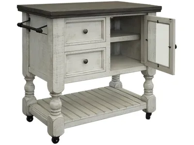2 Drawer, 1 Glass Door Kitchen Island - Alternative View
