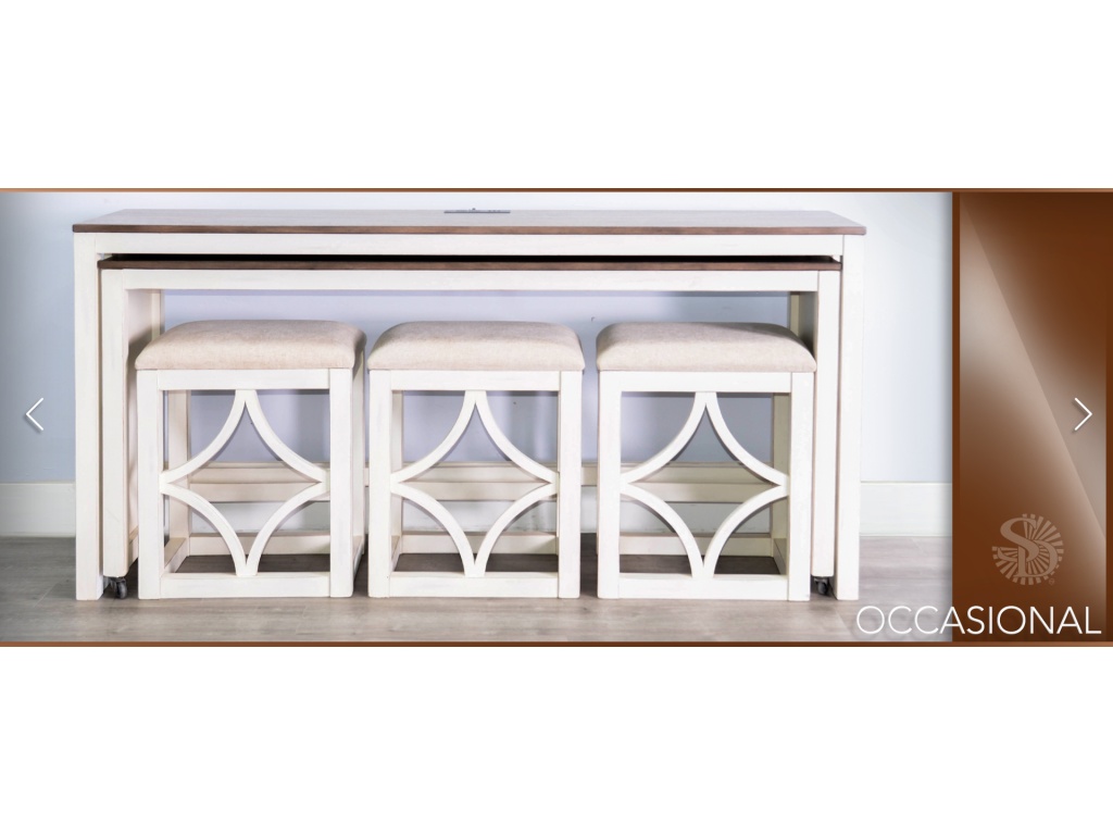 Nesting Console Table w/ Stools - image 4