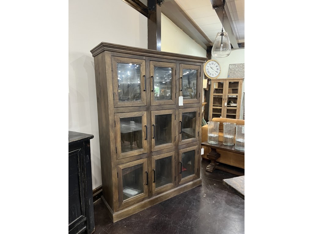 Wooden 9 Door Glass Cabinet - main image