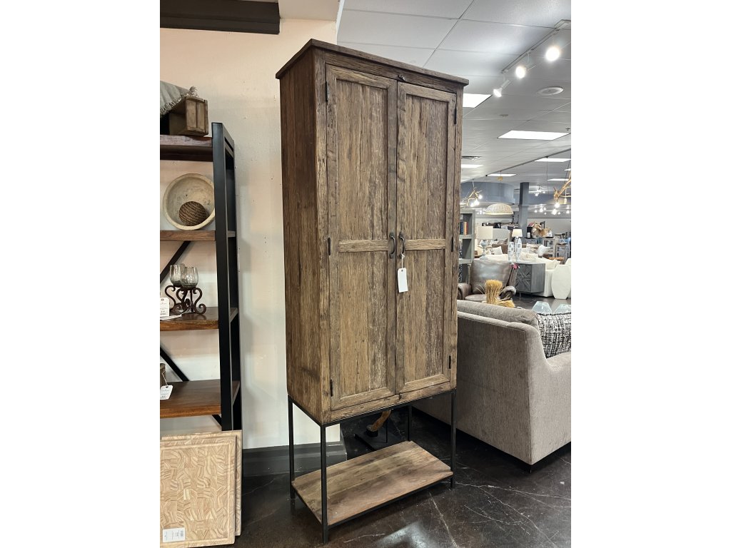 Tall Wooden Cabinet on a Stand - main image
