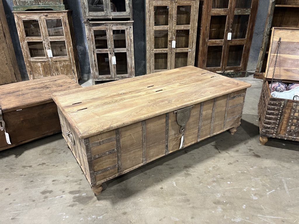 Large Wooden Trunk w/ 2 Openings - main image