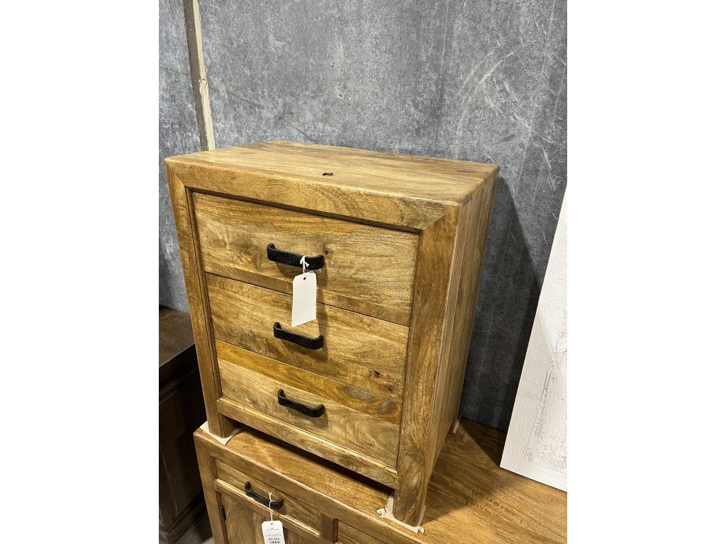 3 Drawer Nightstand with Metal Hardware - main image