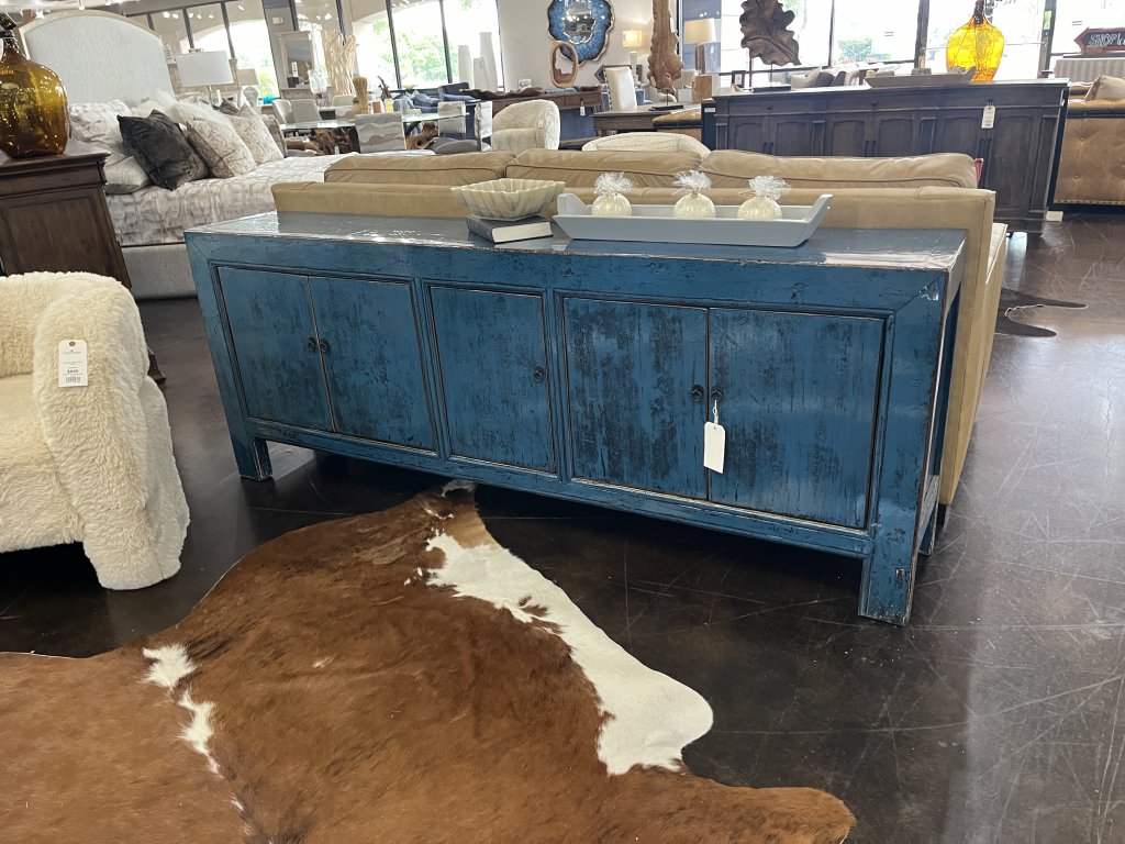 Blue 5 Door Lacquer Sideboard - main image