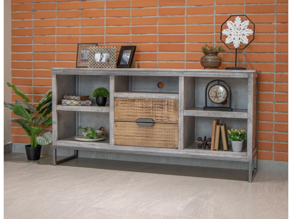 5 Shelves 2 Drawer TV Stand - image 1