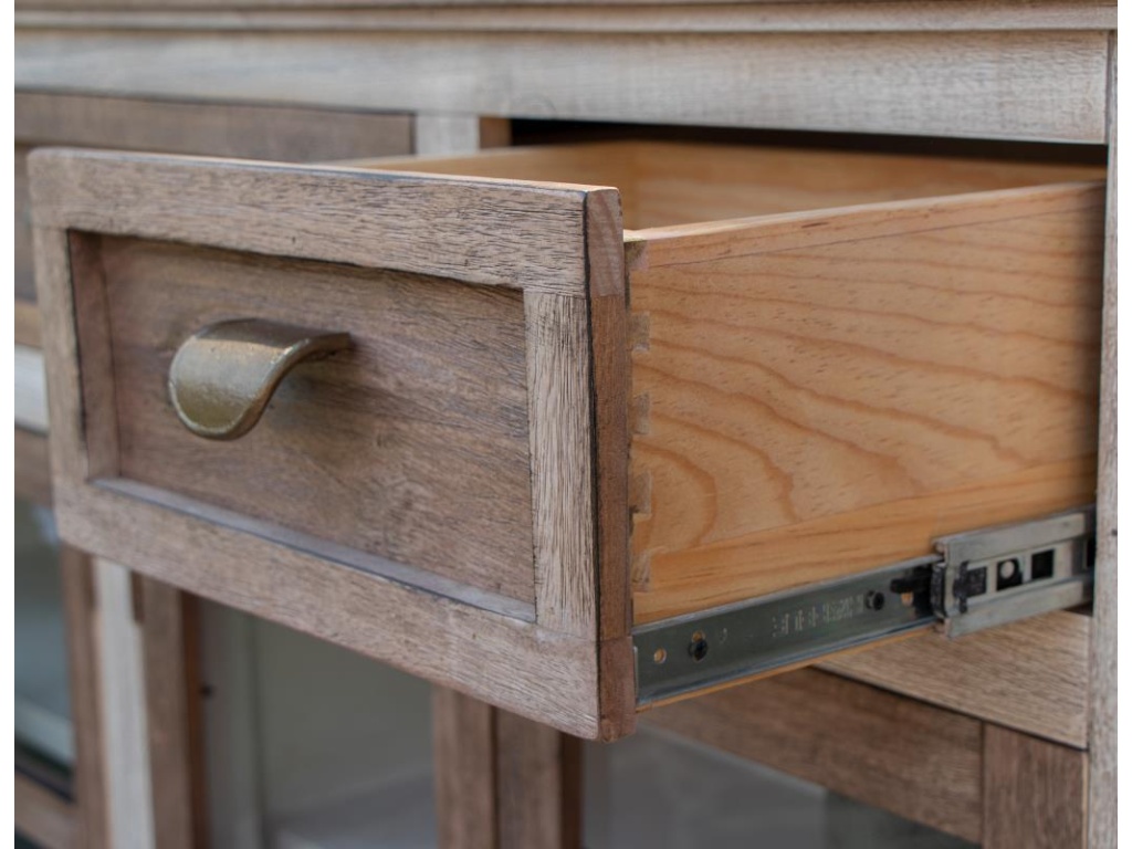 3 Drawer 4 Glass Door Console - image 3
