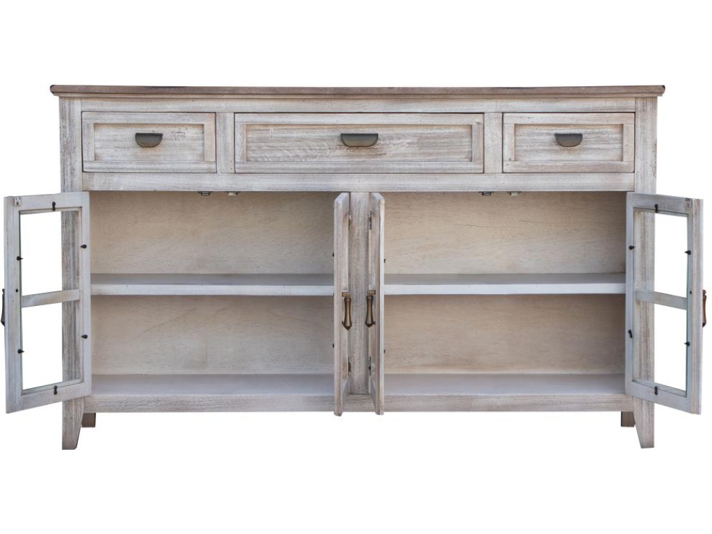 3 Drawer 4 Glass Door Console - image 4