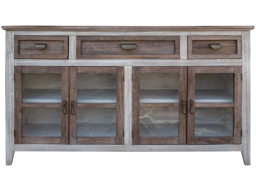 3 Drawer 4 Glass Door Console - main image