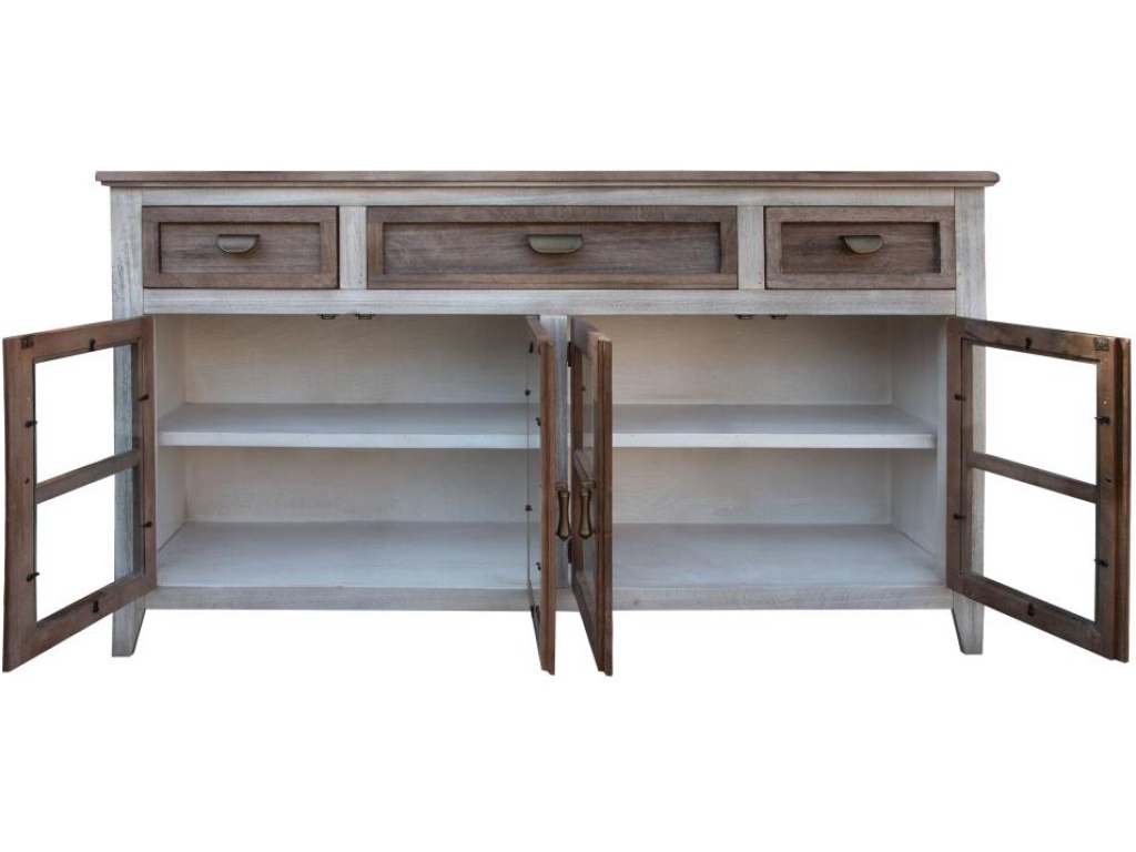 3 Drawer 4 Glass Door Console - image 2
