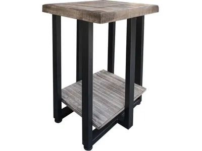 Iron Base Chairside Table