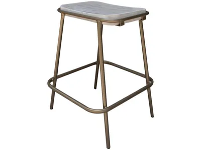 Metal Frame Wooden Seat 24" Stool