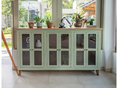 6 Glass Door Console