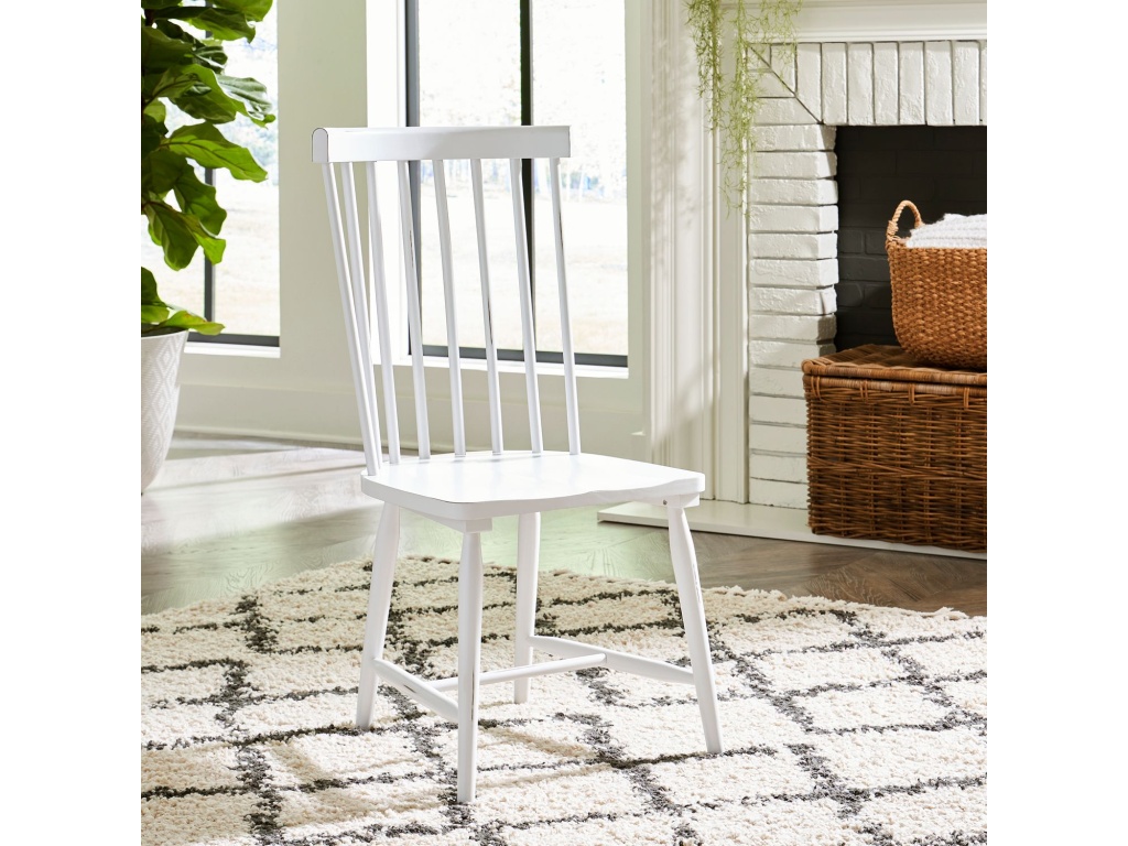 Spindle Back Side Chair - White (RTA) - main image