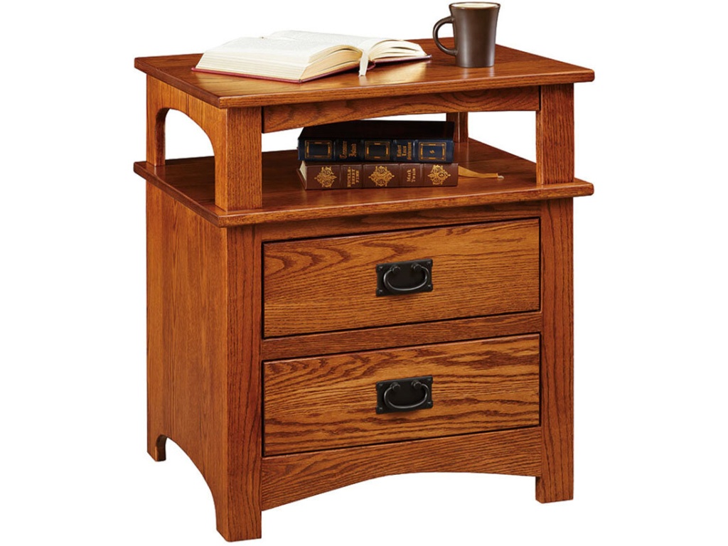 Country Value Woodworks Mission 2-Drawer Nightstand, alternate view 3