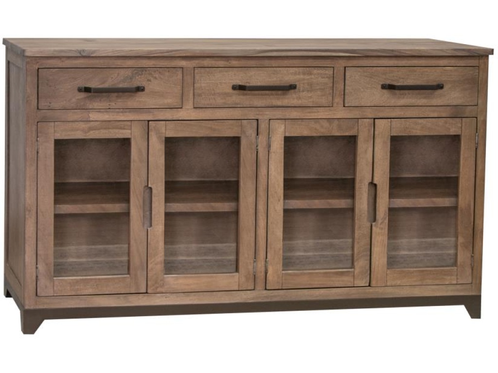 3 Drawer 4 Glass Doors Console - image 1