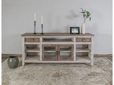 2 Drawer 2 Glass Doors 70" TV Stand