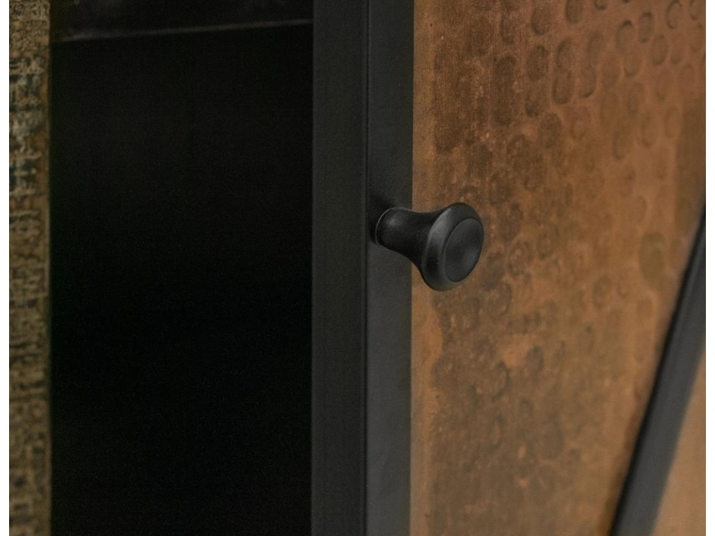 2 Copper-Paneled Door 2 Glass Door Console - image 4