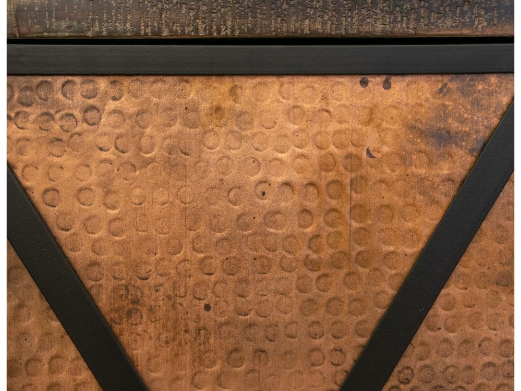 2 Copper-Paneled Door 2 Glass Door Console - image 6