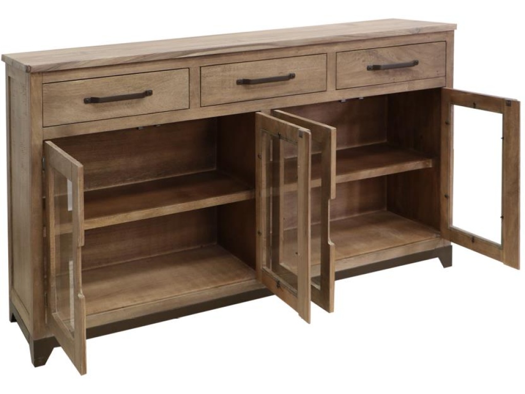 3 Drawer 4 Glass Doors Console - image 3