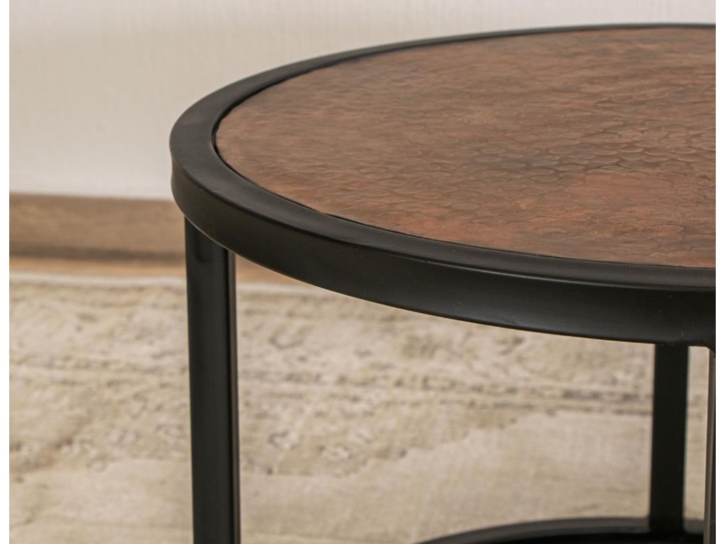 Copper Top & Iron Base Cocktail Table - image 3