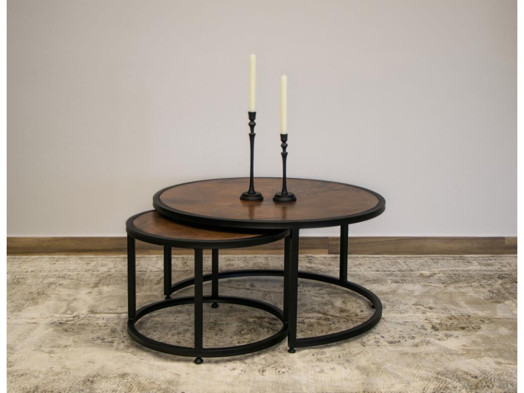 Copper Top & Iron Base Cocktail Table - image 1