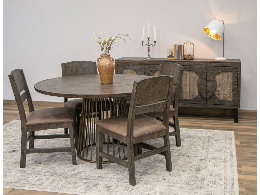 Upholstered Faux Leather Seat Chair - image 1