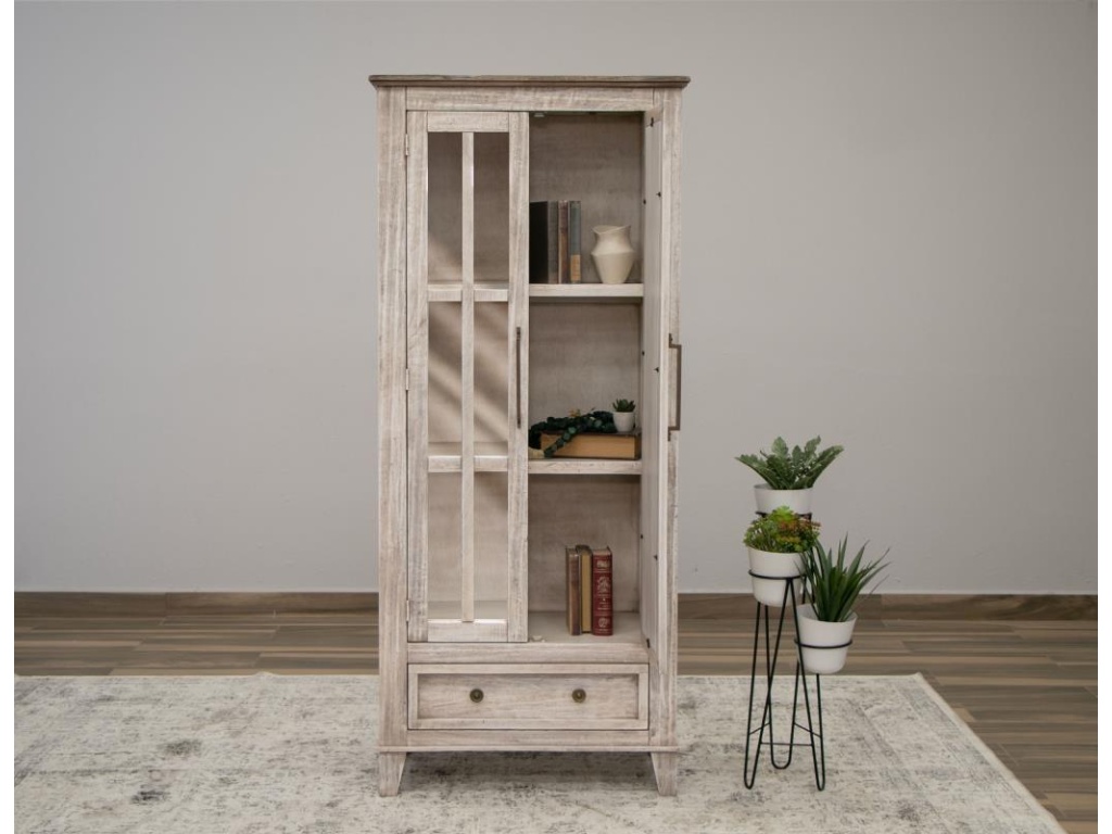 1 Drawer 2 Glass Doors Cabinet - image 2