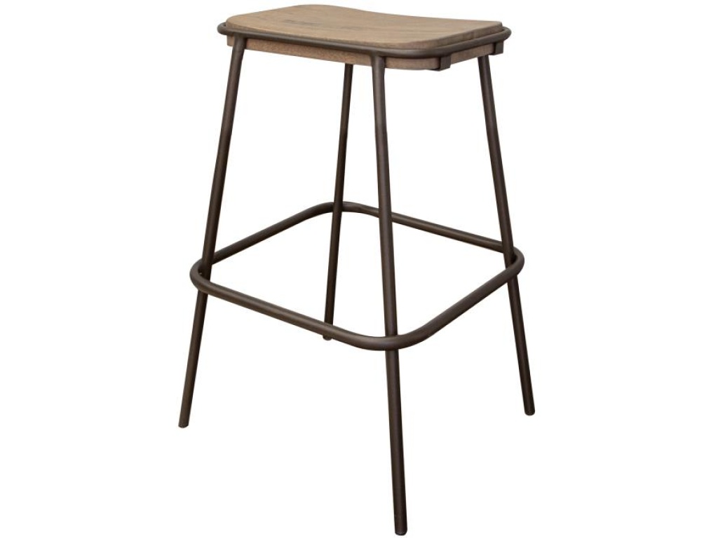 Metal Frame Wooden Seat 24" Stool - main image
