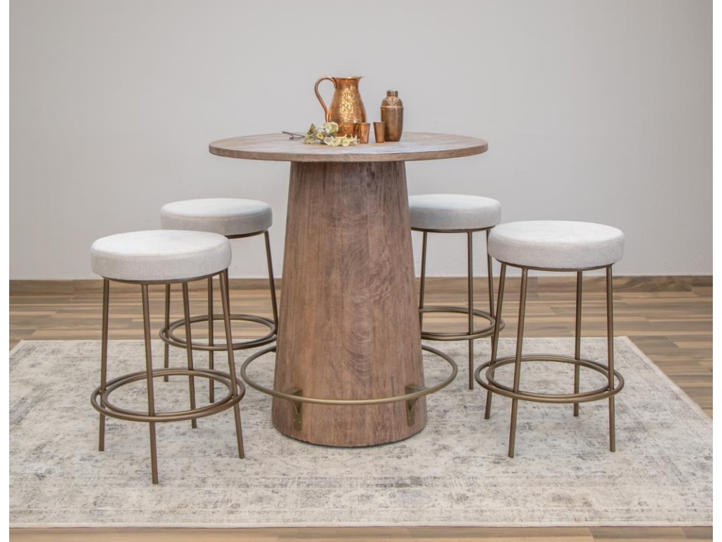Wooden Frame & Metal Base, 24" Stool - image 1