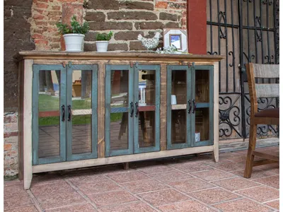 6 Glass Doors 73" Console