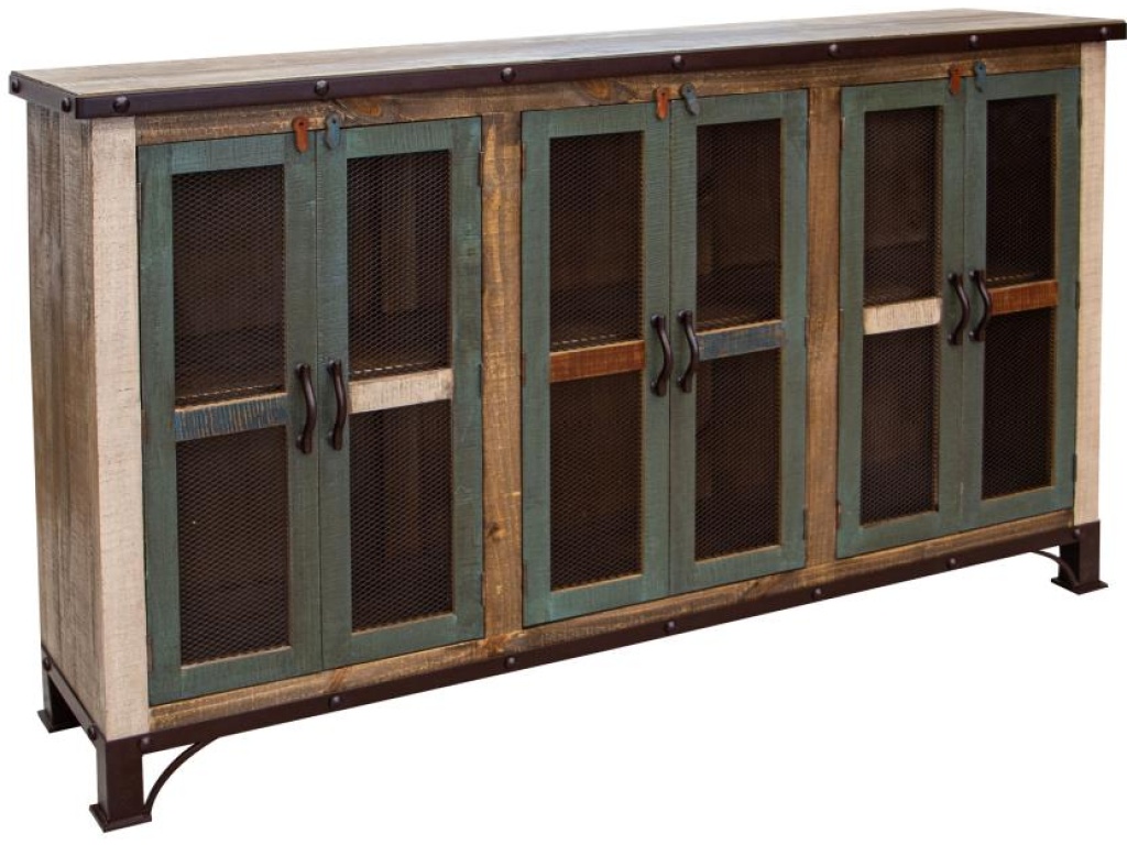 6 Iron Mesh Door 71" Console - image 2