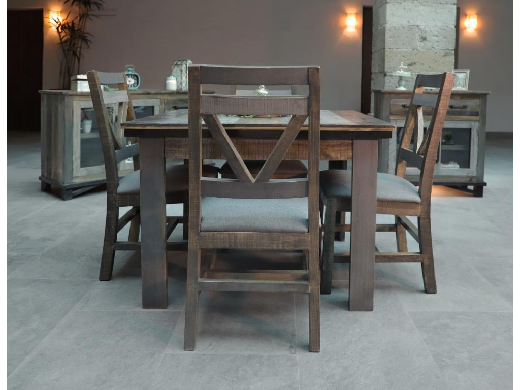 Upholstered Seat Wooden Chair - image 2