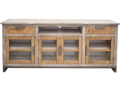 2 Drawer 4 Glass Doors 70" TV Stand
