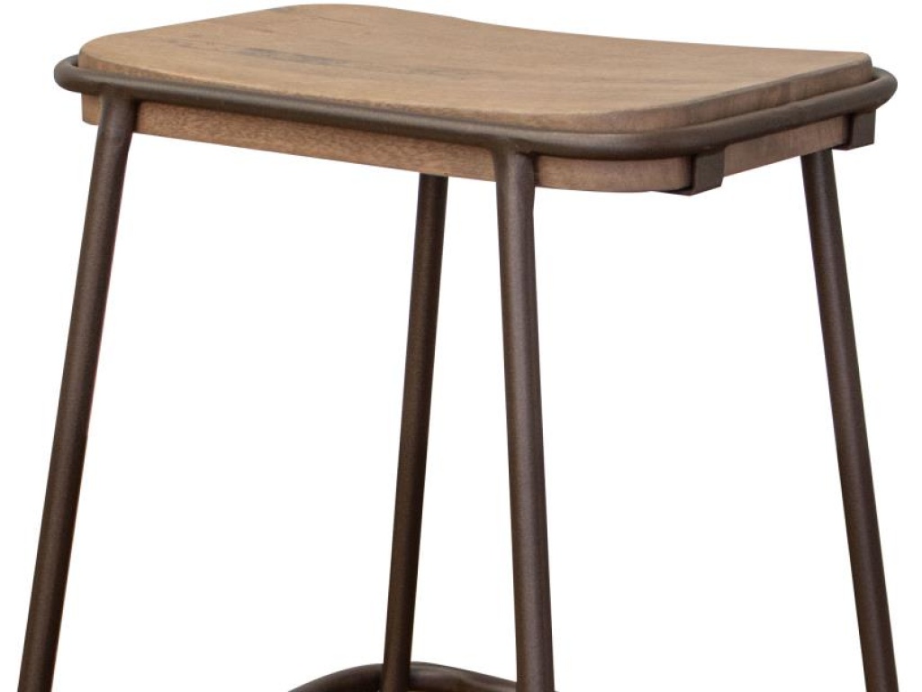 Metal Frame Wooden Seat 30" Stool - image 3