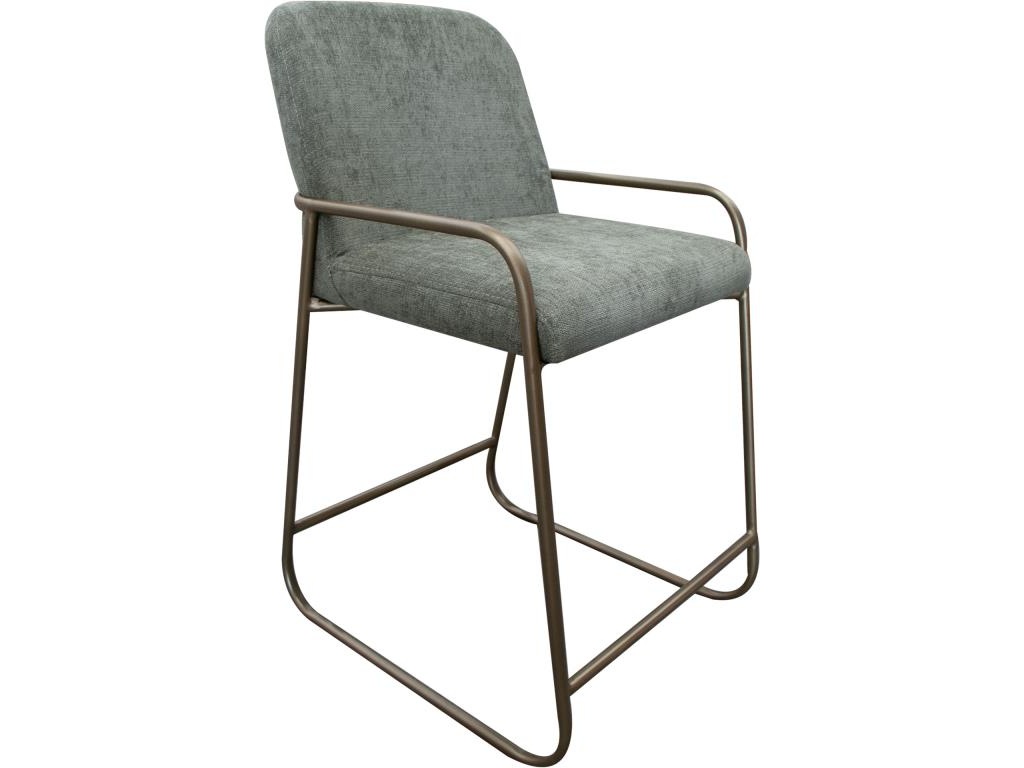 Wooden Frame & Metal Base, 24" Upholstered Barstool - main image