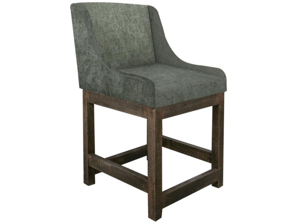 Wooden Frame & Base, 24" Upholstered Barstool - main image