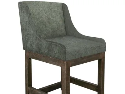 Wooden Frame & Base, 24" Upholstered Barstool