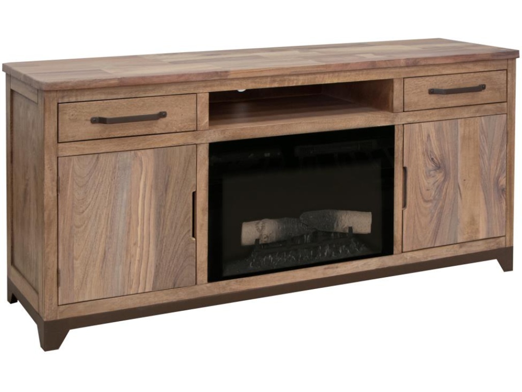 Natural Parota 70" Electric Fireplace - image 1