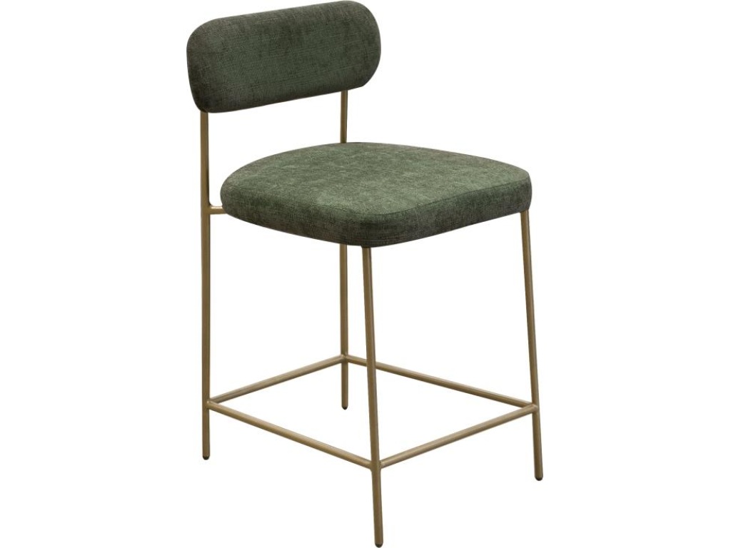 Wooden Frame & Metal Base, 24" Upholstered Barstool - main image