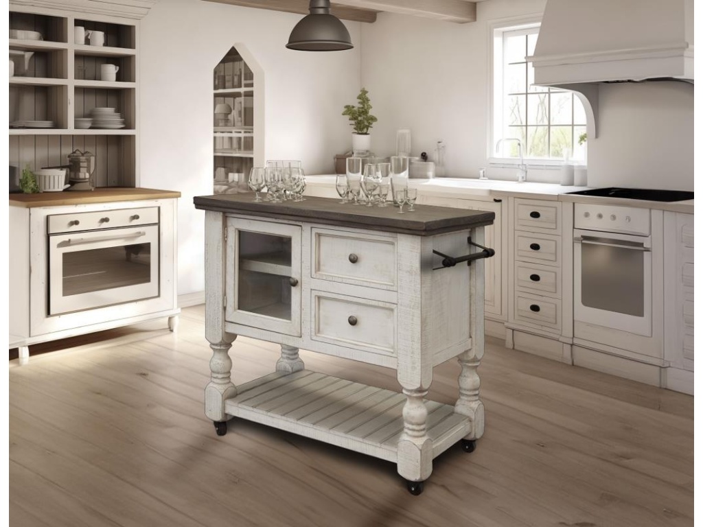 2 Drawer, 1 Glass Door Kitchen Island - image 2