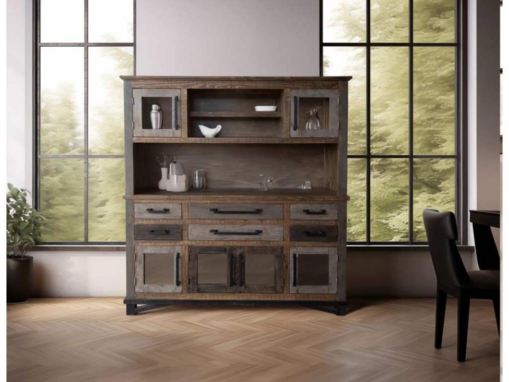 6 Drawer, 6 Doors Buffet & Hutch - image 1