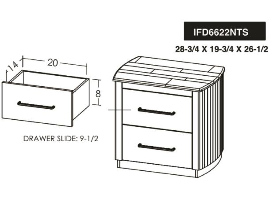 2 Drawer Nightstand - image 4
