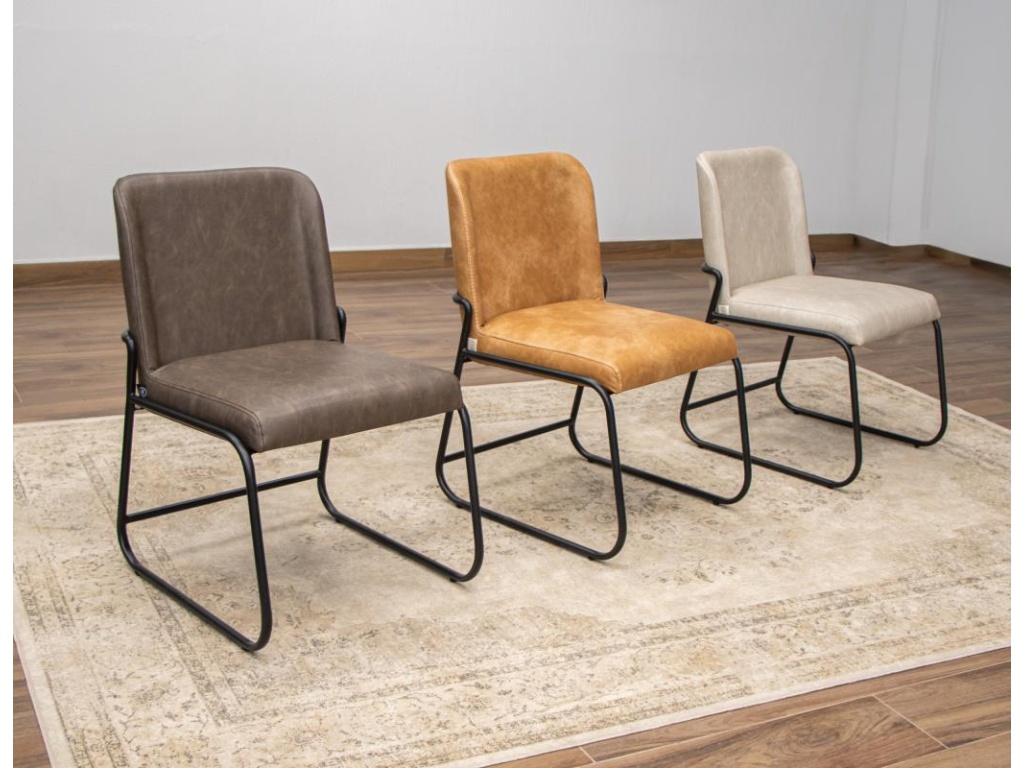 Wooden Frame & Metal Base, Upholstered Chair - image 2