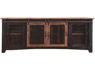 2 Sliding Doors, 2 Mesh Doors 80" TV Stand