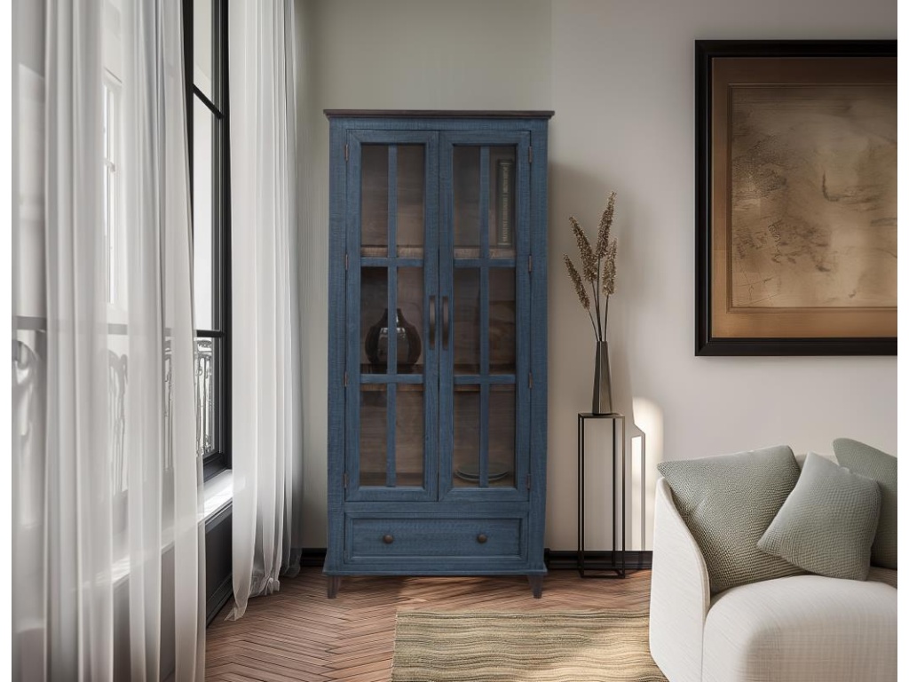 1 Drawer 2 Glass Doors Cabinet - image 2