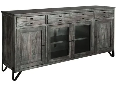 4 Drawer 2 Door 2 Glass Door 80" TV Stand