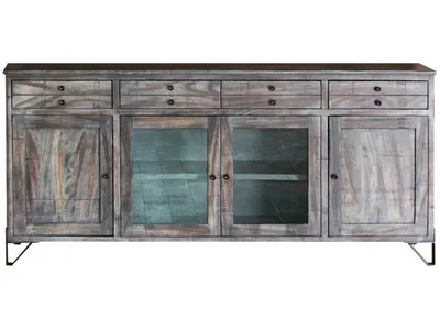 4 Drawer 2 Door 2 Glass Door 80" TV Stand